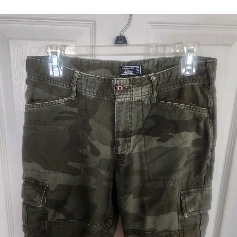 Abercrombie & Fitch Camo Cargo Pants Women Sz‎ 27/4 Low Rise Slim Boyfriend Jean